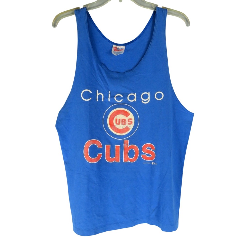 VTG 1993 Chicago Cubs Blue Shirt BASEBALL Single Stitch SLEEVELESS TANK MUSCLE M